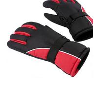 Bediffer de Ski d'hiver Imperméables Coupe-Vent Doublés en Peluche pour Le Ski Cyclisme Randonnée Escalade 1 Paire 27,5x13cm (Rouge)