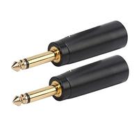 Bediffer Ensemble D'adaptateurs Mono Plaqués or, Prise de Convertisseur Audio D'interface XLR Durable pour Mélangeurs et Configuration de Micro, 2 Pièces, Alliage de Zinc, 3,3" X 0,7"