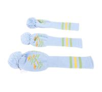 Bediffer Ensemble de Couvre-Chefs de Club à Pompons à Col Long tricoté pour Une Protection élégante des Golfeurs 3 Pièces pour Les Amateurs de Golf (Bleu)