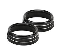 Bediffer Ensemble de Garniture de Bouton de Climatisation, Couvercles Décoratifs Noirs élégants pour / 2 Pièces en Alliage D'aluminium