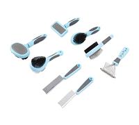 Bediffer Ensemble de Peignes et Brosses pour Animaux de Compagnie avec | Poils en nylon, Dents en acier inoxydable, Idéal pour les animaux à poils longs, Facile à ranger, Réduit le temps de