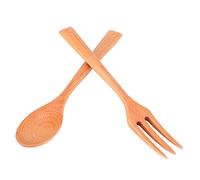 Bediffer Ensemble d'ustensiles de Cuisine en Bois, Cuillère Fourchette | Construction en bois durable et robuste, facile à nettoyer, sans danger pour la cuisine.
