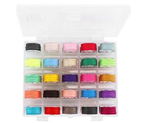 Bediffer Jeu de Canettes, Couleurs Assorties pour Machines à Coudre | 50 bobines pré-enroulées, installation pratique, matériau durable, compatible avec les machines à coudre domestiques