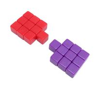 Bediffer Jeu de Dés Vierges à Faire Soi-même, Durables à Six Faces pour Jeux de société, Jeux Mathématiques, 20 Dés en Plastique Rouge Violet de 16mm avec Sac de Rangement