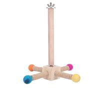 Bediffer Jouet de Perchoir Rotatif pour Oiseaux, Conception en Bois Sûre | Temps de jeu interactif, Multifonctionnel pour cage, Nettoyage et installation faciles