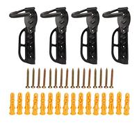 Bediffer Lot de 4 Crochets Muraux pour Vélo, Support Vertical Robuste pour Vélo, Cintre Peu Encombrant pour Garage Intérieur ou Hangar, Construction en Acier, Supporte 66 Lb