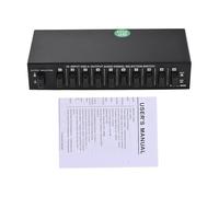 Bediffer LYNEPAUAIO Sélecteur de Commutateur Vidéo 10 Entrées 2 Sorties Appareil Compact pour Une Configuration Facile Acier Noir 19,3 X 10 X 4,4 Cm