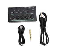 Bediffer Mélangeur Sonore à 4 Canaux à Faible Bruit pour L'enregistrement en Studio à Domicile, Mélangeur Stéréo pour la Diffusion en Direct, alimenté par Batterie pour les Performances en Extérieur