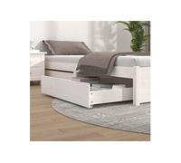 Vidaxl Tiroirs De Lit 2 Pcs Blanc Bois De Pin Massif Blanc