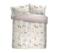 Bedlam Circus Time Parure de lit 100% Polyester pour lit Simple 140 x 200 cm, Multicolore, imprimé Cirque Aquarelle, réversible avec Motif arlequin