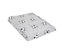 Bedlam - Couverture Polaire Football (120 x 150 cm) - Imprimé réversible - Couverture Polaire Super Douce et Confortable avec Ballon de Football - Gris - Accessoires de Chambre à Coucher - Couverture