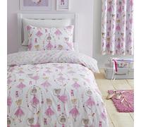 Bedlam - Housse de Couette Ballerine Rose - Lit Simple (200 x 140 cm) - Réversible (2 Motifs) - Parure de lit Rose avec Chaussures de Ballet - Housse de Couette Danseuse de Ballet pour Filles -