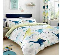 Bedlam - Housse de Couette Dinosaure Phosphorescent - 200 x 200 cm - 2 taies d'oreiller - Motifs réversibles (Triangle géométrique) - Literie Dinosaure pour Enfants - Accessoires Dinosaures