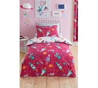 Bedlam - Parure de lit Super Sonic pour Filles phosphorescentes - Housse de Couette et taie d'oreiller - Lit Double - Rose