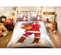 Bedlam Père Noël Vintage Parure de lit, Polyester et Coton, Multicolore, Double