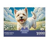 Bedlington Terrier 1000 Pièces Puzzle pour Adultes Enfants D'étude Confortables Jeu D'Intelligence De l'art La Décoration Moderne 38x26cm/1000pcs