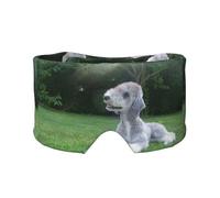Bedlington Terrier Chiens drôles Chiens à fourrure Animaux de compagnie,Masque pour les yeux bloquant la lumière Cache-yeux et cache-oreilles pour le sommeil