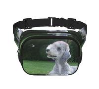 Bedlington Terrier Chiens drôles Chiens à Fourrure Animaux de Compagnie,Sac Banane carré Double Couche, Sac de Poitrine