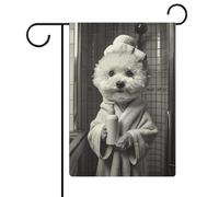 Bedlington Terrier Décoration murale pour salle de bain - Photo Bedlington Terrier - Décoration murale amusante pour salle de bain - 1_3 drapeau extérieur - Design décoratif moderne populaire - 30 x