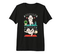 Bedlington Terrier Faisant du Yoga Inhale - Exale DIGOR drôle T-Shirt Haut de Gamme