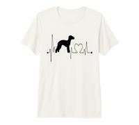 Bedlington Terrier Heartbeat EKG Pulse Funny Pet Lover T-Shirt Haut de Gamme