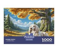 Bedlington Terrier Jigsaw Puzzles 1000 Pièce pour Les Adultes Jeu De Puzzle Cadeaux pour Adultes 100% Carton Recyclé Décoration De Maison 52x38cm/1000pcs