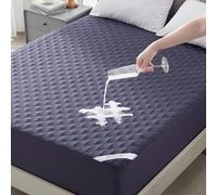 BEDLORE Protège Matelas 160x190 cm, Imperméable Housse Protection Matelas Bonnet 40 cm avec Élasticité Tout Autour, Protege-Matelas Certifié Oeko-TEX, Alèse Souple et Respirant Drap Housse (Bleu)