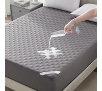BEDLORE Protège Matelas 160x200 cm, Imperméable Housse Protection Matelas Bonnet 40 cm avec Élasticité Tout Autour, Protege-Matelas Certifié Oeko-TEX, Alèse Souple et Respirant Drap Housse (Gris)