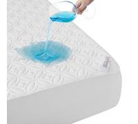 BEDLORE Protège-Matelas 160x200 Imperméable,Housse de Matelas à Poche Extra-Profonde en Microfibre Douce Brushed avec Couche TPU Améliorée, Lavable en Machine (Blanc)