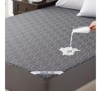 BEDLORE Protège Matelas 180x200 cm, Imperméable Housse Protection Matelas Bonnet 40 cm avec Élasticité Tout Autour, Protege-Matelas Certifié Oeko-TEX, Alèse Souple et Respirant Drap Housse, Gris