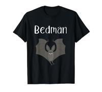 Bedman Pyjama Chauve-Souris T-Shirt Graphique avec Valeur, Homme, Noir, M
