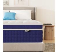 Bednew Matelas 160 x 200 cm, 36 cm, H3, hauteur 7 zones, matelas orthopédique à ressorts ensachés, avec couche en mousse à mémoire de forme confortable, certifié Oeko-Tex, 101 nuits