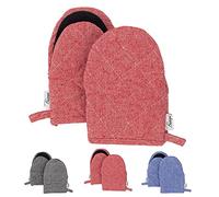 Bedogni Reggio Emilia Gants de Four et Barbecue en Coton épais avec Prises en Silicone Anti-Chaleur, pouvant être accrochés,Gants de Cuisine pour Cuisiner