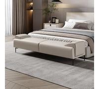 BEDOIN Banc de lit rembourré en cuir avec accoudoirs, repose-pieds pour salon, repose-pieds rembourré, canapé, marchepied C-2 m