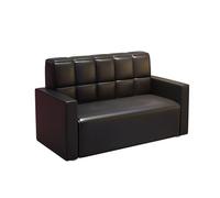 BEDOIN Canapé causeuse moderne du milieu du siècle - Petit canapé de bureau - Canapé causeuse en similicuir noir - Fauteuil de salon - Fauteuil de salon - Chambre à coucher 3