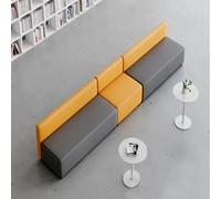 BEDOIN Canapé modulaire minimaliste, canapé d'angle convertible, cadre en bois massif, pour établissement de formation, repos des parents et zone d'attente, gris, 4,4 x 0,6 m