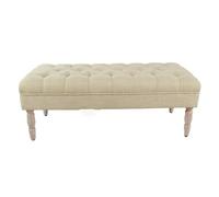 BEDOIN Grand banc capitonné capitonné pour entrée, chambre à coucher, banc ottoman en tissu avec pieds en bois sculpté pour chambre à coucher, A-160 x 40 x 45 cm