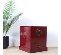 BEDOIN Nouveau Meuble de Rangement de Style Chinois, boîte de Rangement de Chevet, Petite Table à thé en Bois de chêne, pour Chambre d'hôtel, Salon, Appartement red1-43 * 43 * 50cm