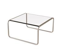 BEDOIN Table Basse en Verre trempé, Table à thé carrée, Tabouret Bas pour Le Salon, Support en Acier Inoxydable, simplicité Domestique Clear-80cm