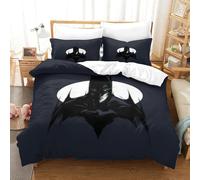 BEDPOCHY 3D, Imprimé Batman Parure De Lit Microfibre Super Douce Et Respirante Housses De Couettes 3 Pièces avec Taies d'oreiller King（220x240cm）