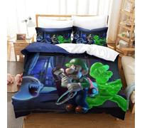BEDPOCHY Imprimé 3D Luigi's Literie en Microfibre Super Douce Et Respirante Set De Housse De Couette 3 Pièces Et Taie d'oreiller King(220x240cm)