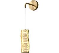 Bedroom Bedside Wall Light 3 Color Dimming Wall Sconces Modern Luxury Crystal Wall Lamps with Brass Finish for Living Room Corridor Staircase