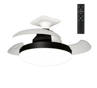 Bedroom Ceiling Fan with Lights 38cm Quiet Wind Blower with Remote