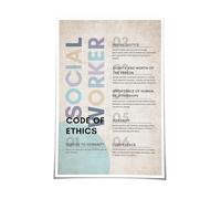Bedroom Decor Social Worker Code of Ethics Poster Mental Health Wall Art for Bathroom Wall Hanging Decorations Kitchen Artwork Print Pictures(Unframed,16x24inch(40x60cm))
