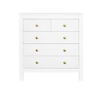 Bedroom drawer cabinet, modern storage cabinet, with five large drawers, ample storage space, suitable for living room, dining room or bedroom. 120 length x 77 width x 40 height (cm) (White+5 drawers)