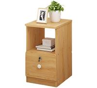 Bedroom Household with Lock Assembly Storage Box Ultra Narrow Locker Bedside Study Corridor Storage Box (Color : White Size : 25X39X50cm) (Wood Color 30X39X50cm)