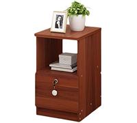 Bedroom Household with Lock Assembly Storage Box Ultra Narrow Locker Bedside Study Corridor Storage Box (Color : White Size : 25X39X50cm) (Red Walnut 20X39X50cm)