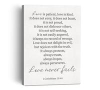 Bedroom Living Room Wall Art, Love is Patient Love is Kind Bible Verse Christian Canvas Print, Inspirational Home Decor(Unframed,12x18inch(30x45cm))
