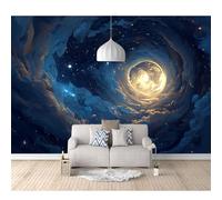 Bedroom Mural Self-adhesive Wallpaper 3D Fantasy clouds, swirls, stars, moons 100x70cm Photo Modern Living Room Wall Background Tv Sofa Study Home Decoration