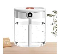Bedroom Room Humidifier, 2L Top Fill Quiet Humidifier 5.16x5.98 Inches, Automatic Humidity Sensor, Digital Display, Cool Mist Diffuser for Workplace Desk, Home Nursery Air Comfort